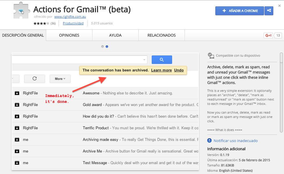 correo de gmail action for gmail